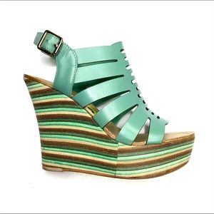 Anna Luz Shoes Handmade Leather Platform Wedges 7